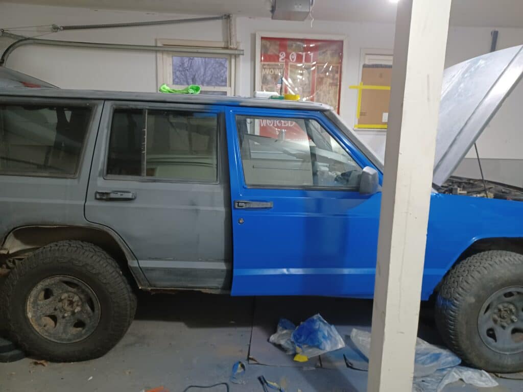 Jeep Cherokee XJ primer vs rustoleum blue